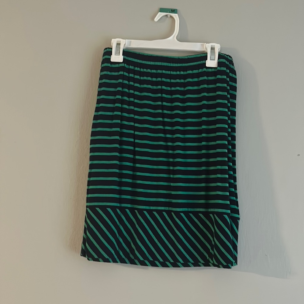 Navy and green stripped pencil skirt